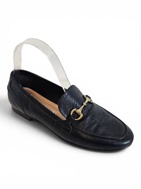 Vintage Style Black Leather Horsebit Loafers Made In Spain Size 37